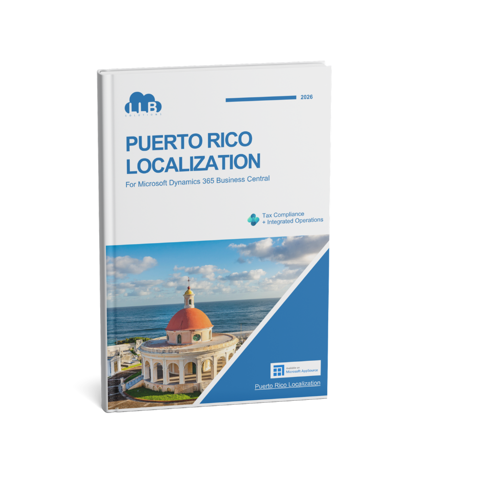 Puerto Rico Localization brochure cover for Microsoft Dynamics 365 Business Central by LLB Solutions